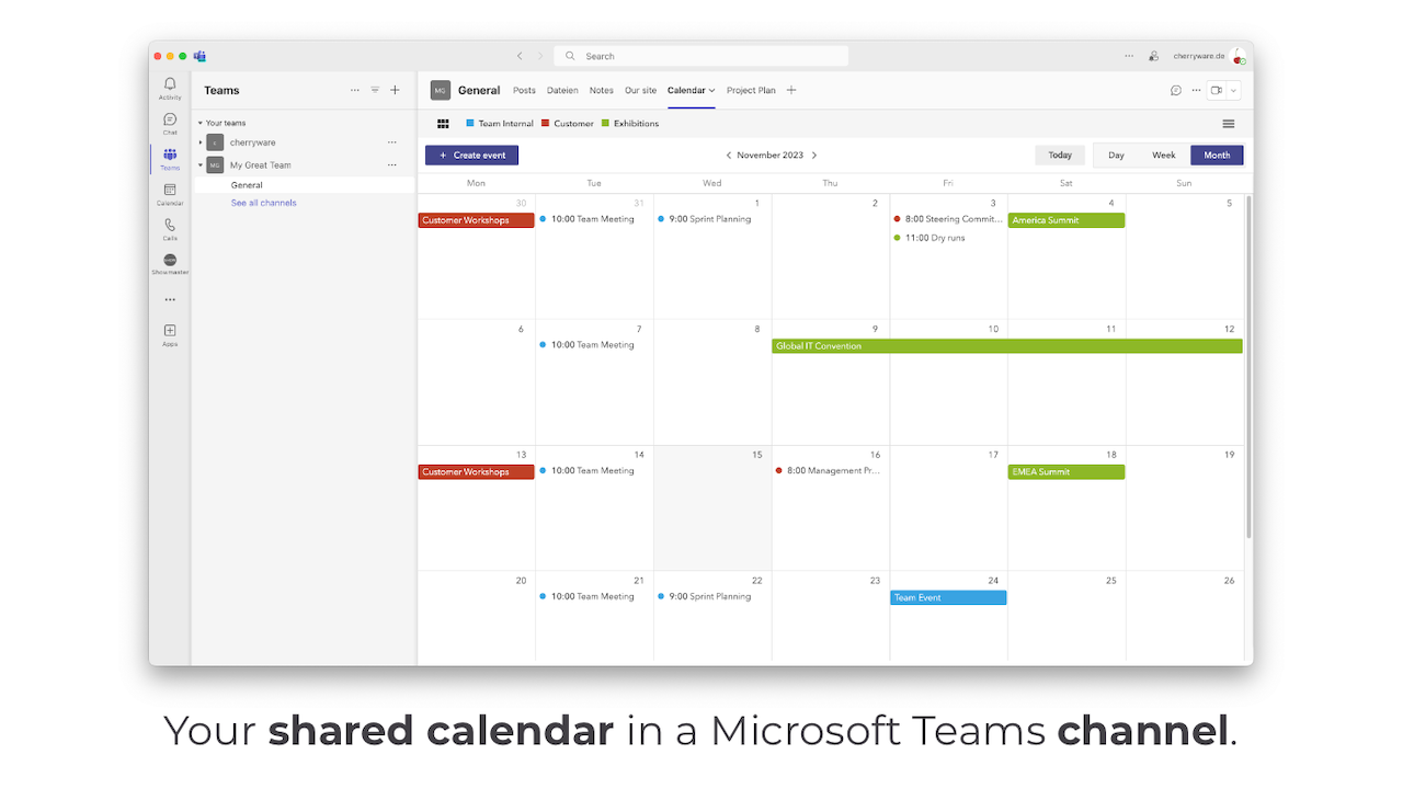 Teams Channel Calendar View