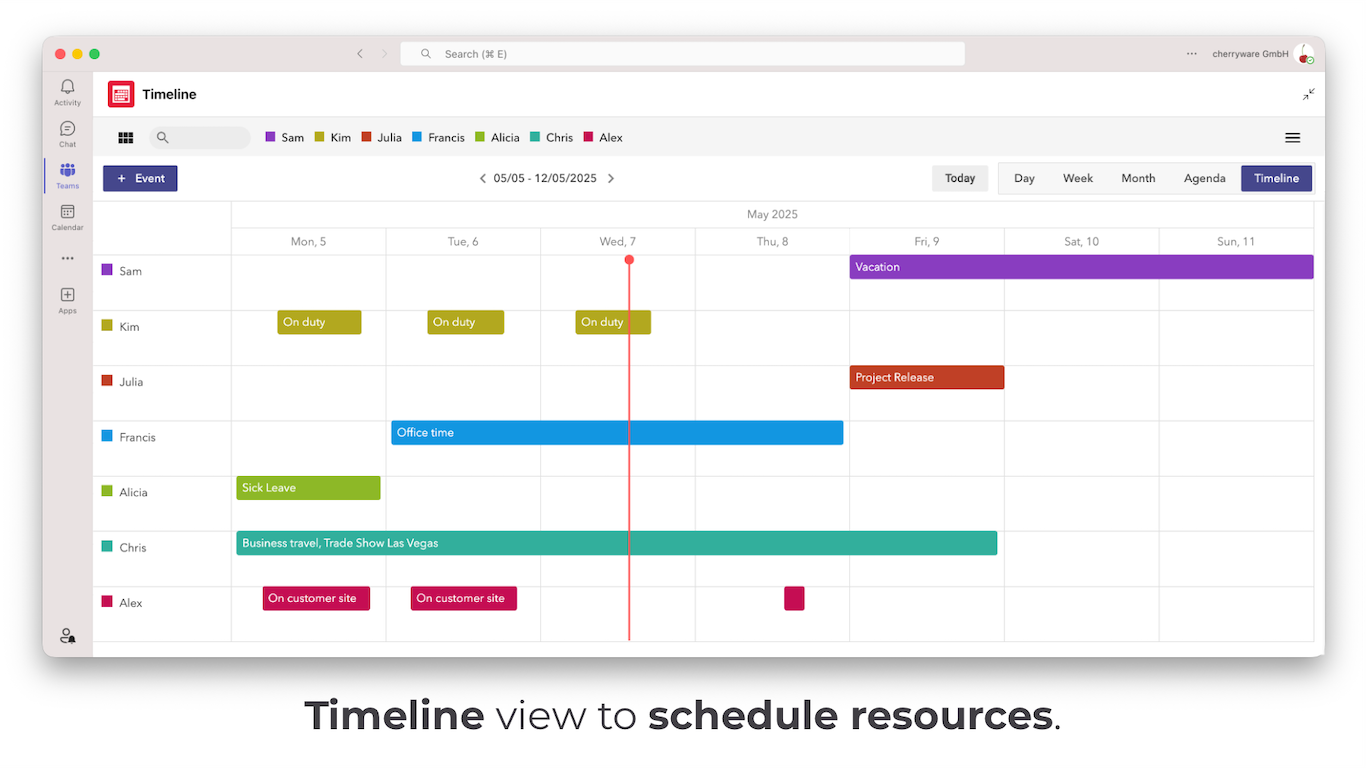 Timeline Resource Scheduling