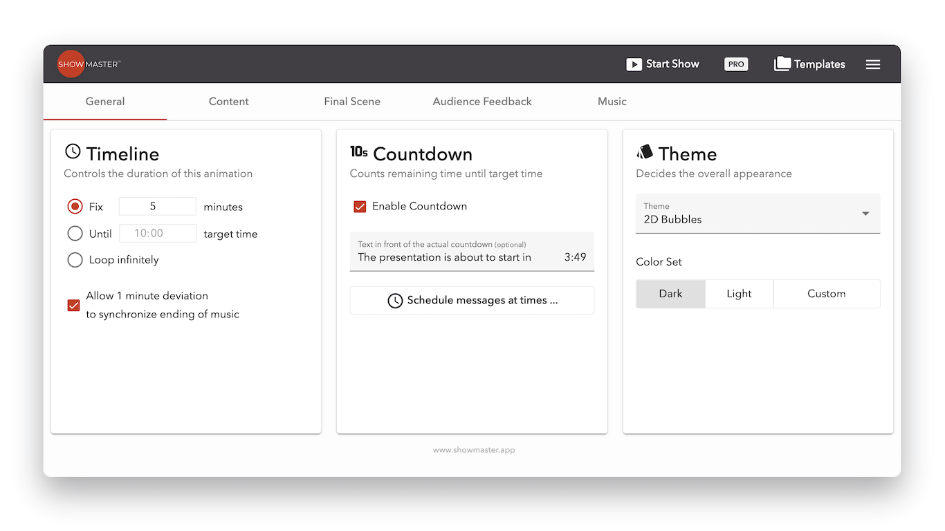 Showmaster Configuration Interface